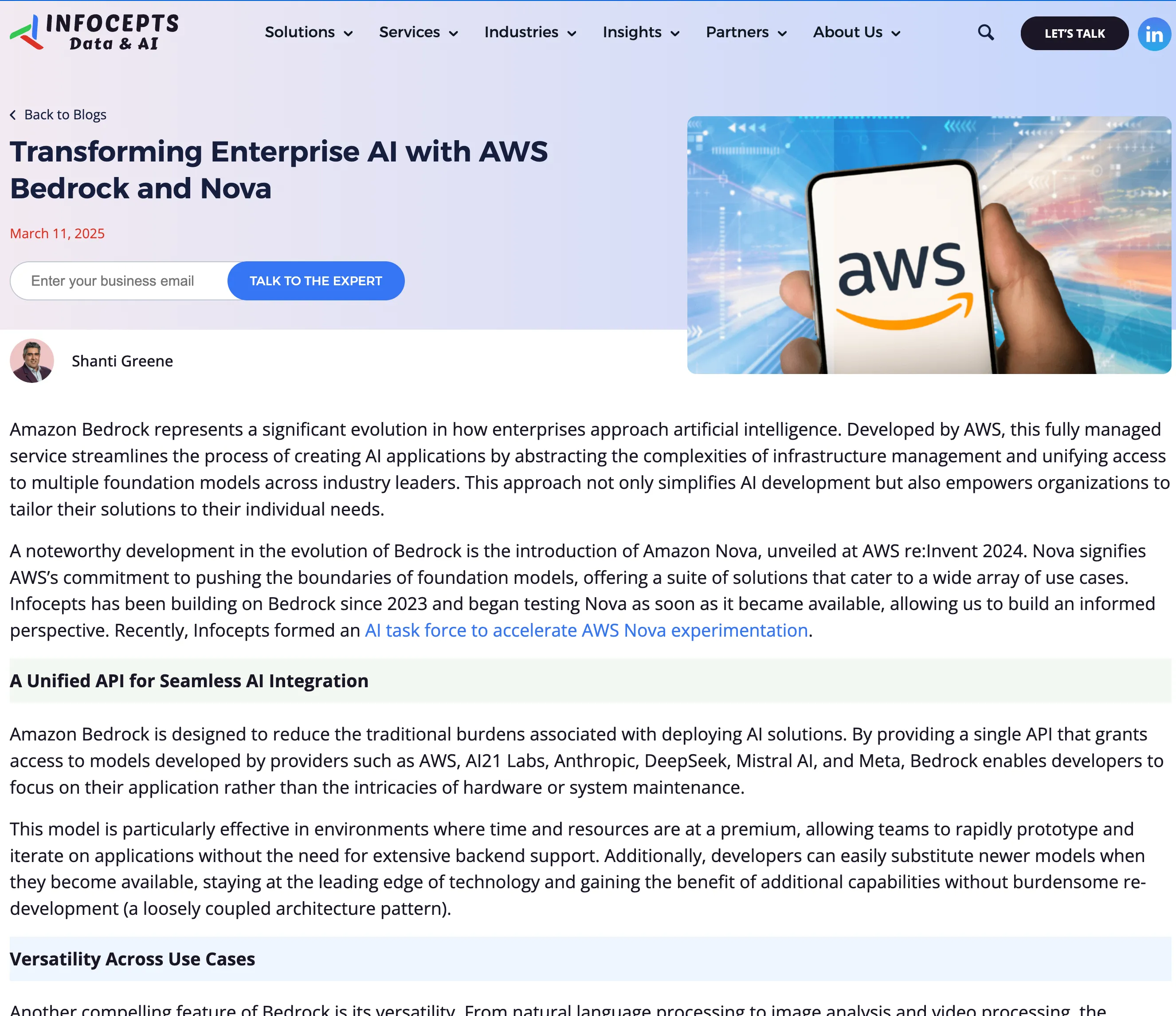 Transforming Enterprise AI with AWS Bedrock and Nova
